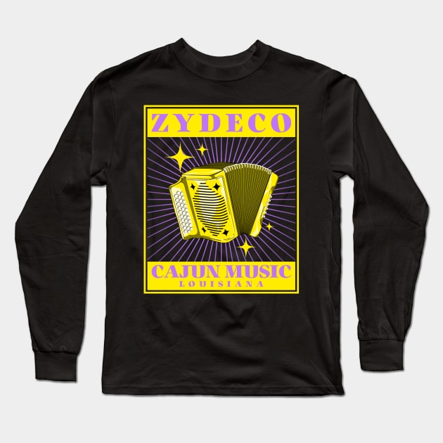 ZYDECO MUSIC T-SHIRT Long Sleeve T-Shirt by Cult Classics